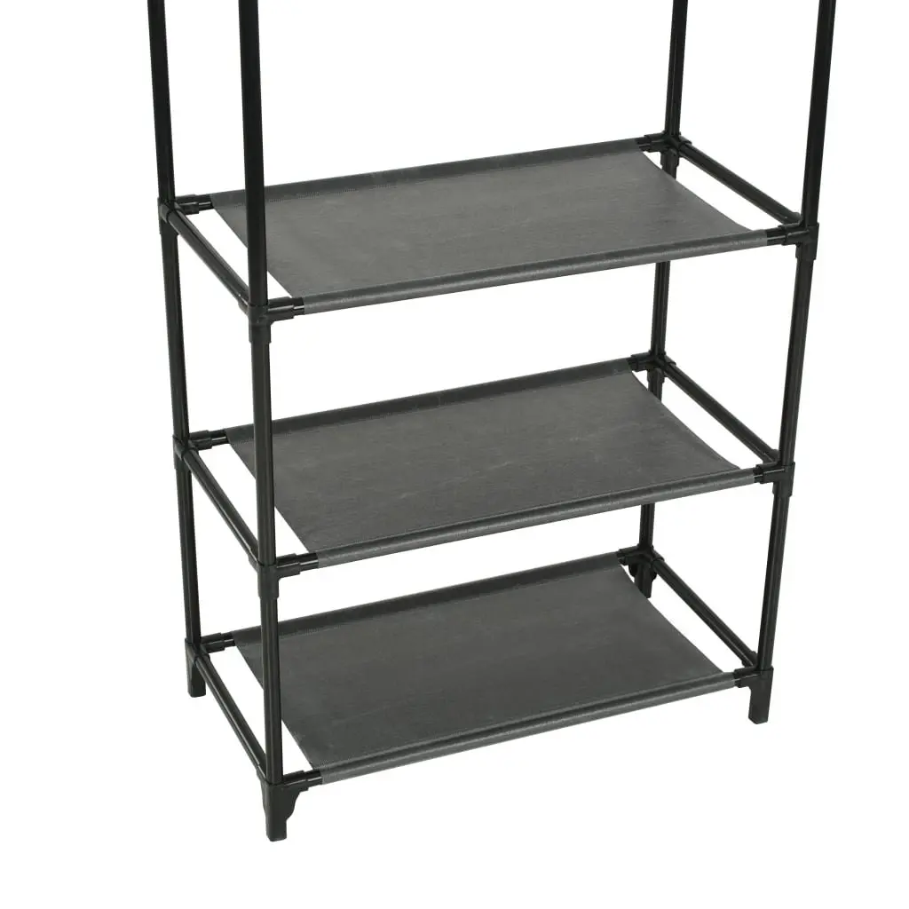 Black Clothes Rack with Non-Woven Shelves