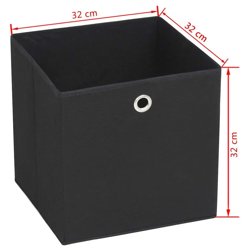 Non-woven Storage Boxes 10 Pack in Black