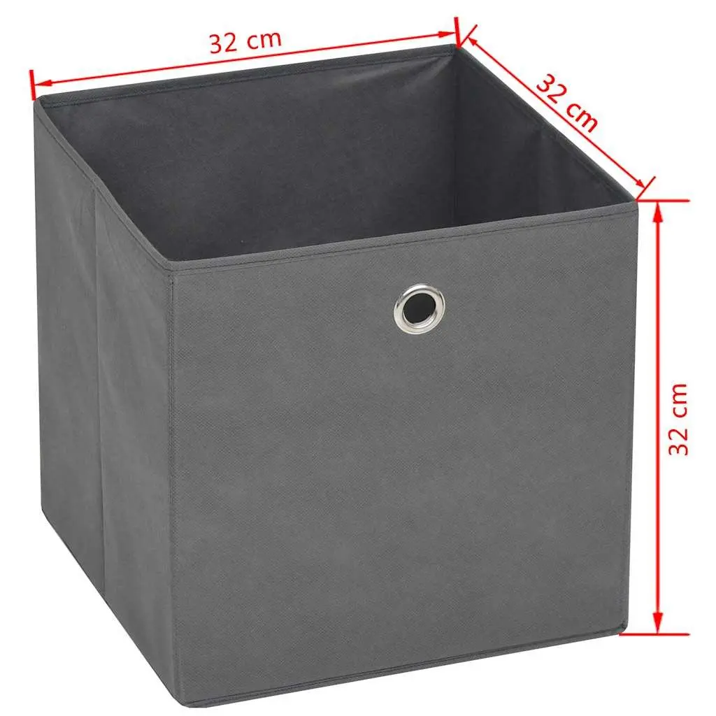 Storage Boxes Non-woven Fabric 32x32x32 cm Grey Collapsible Organiser