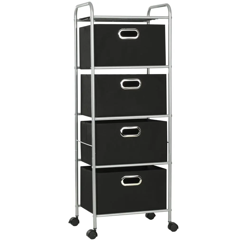 Steel Frame Shelving Unit with Storage Boxes