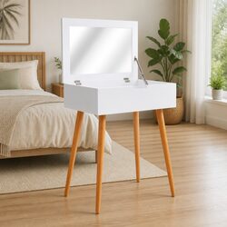 Stylish White MDF Dressing Table with Mirror for Your Bedroom