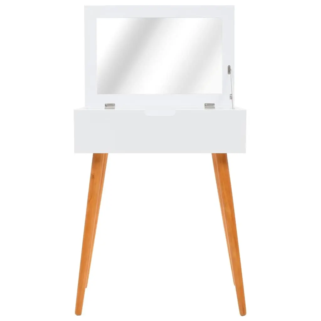 Dressing Table with Mirror White MDF Bedroom Vanity Unit Makeup Storage