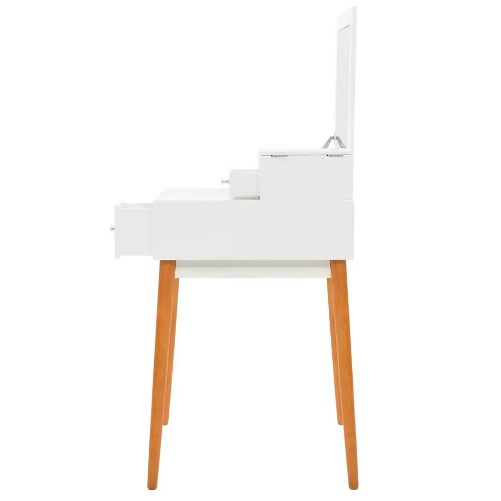 White Dressing Table with Mirror for Organized Beauty