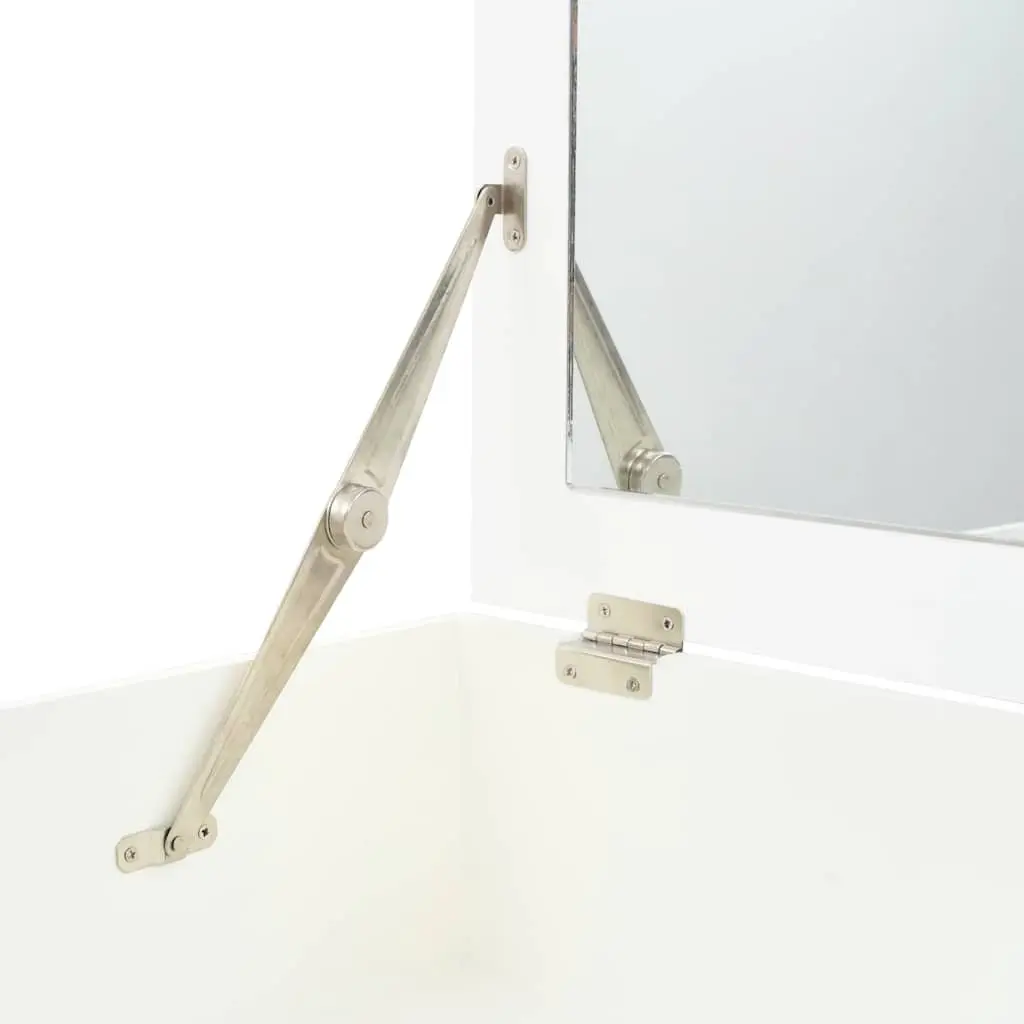 White Dressing Table with Mirror for Organized Beauty