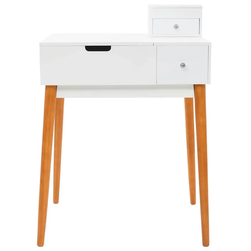 White Dressing Table with Mirror for Organized Beauty