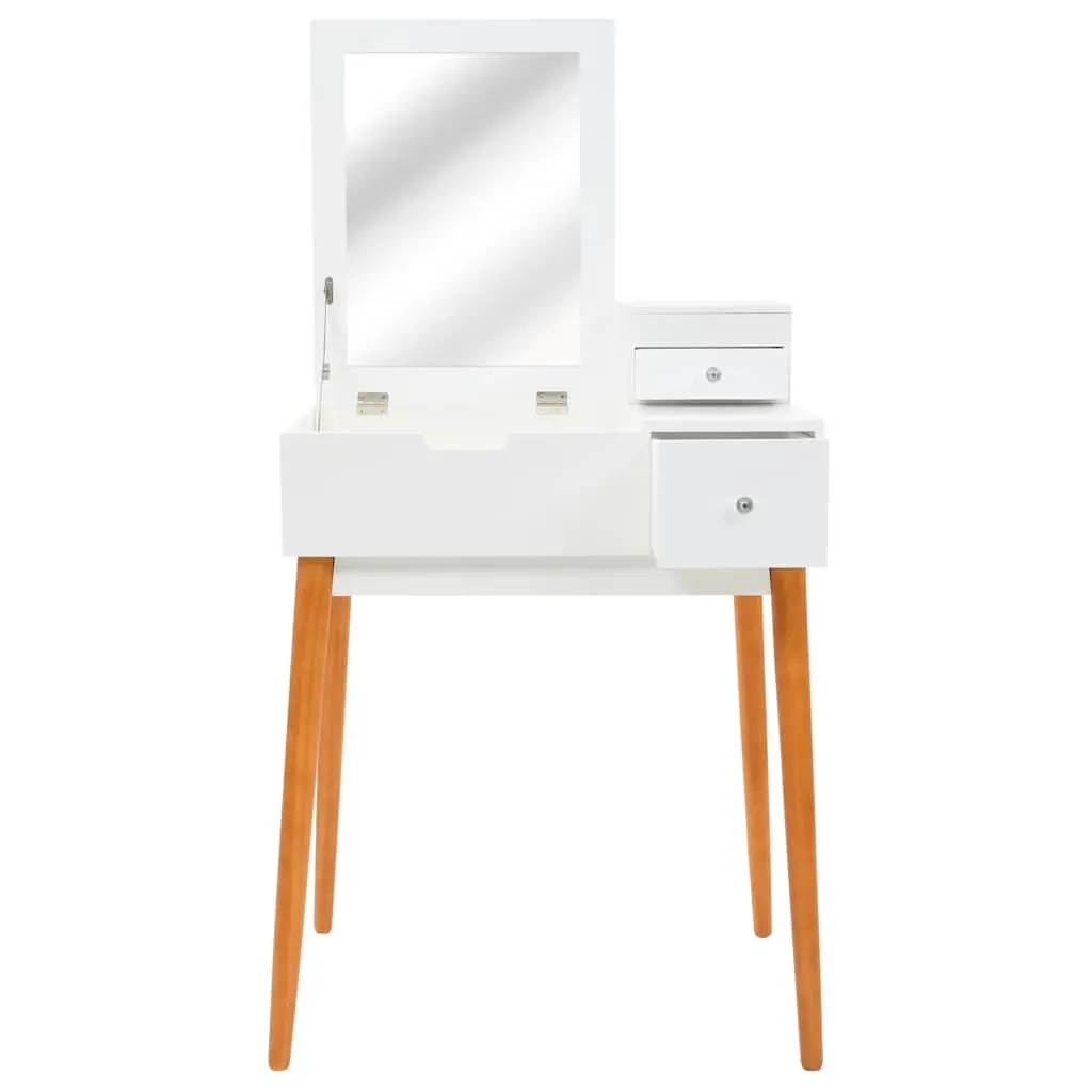 White Dressing Table with Mirror for Organized Beauty