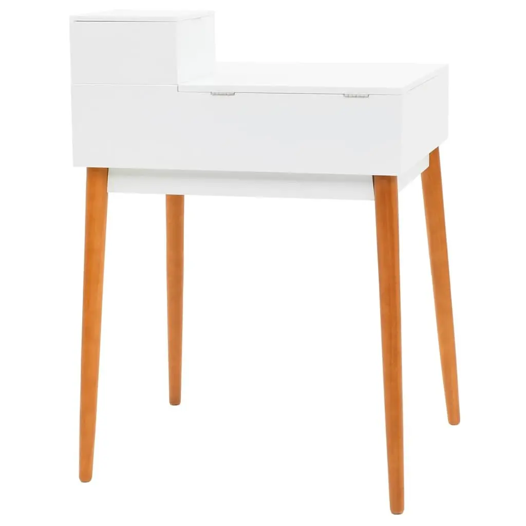 White Dressing Table with Mirror for Organized Beauty