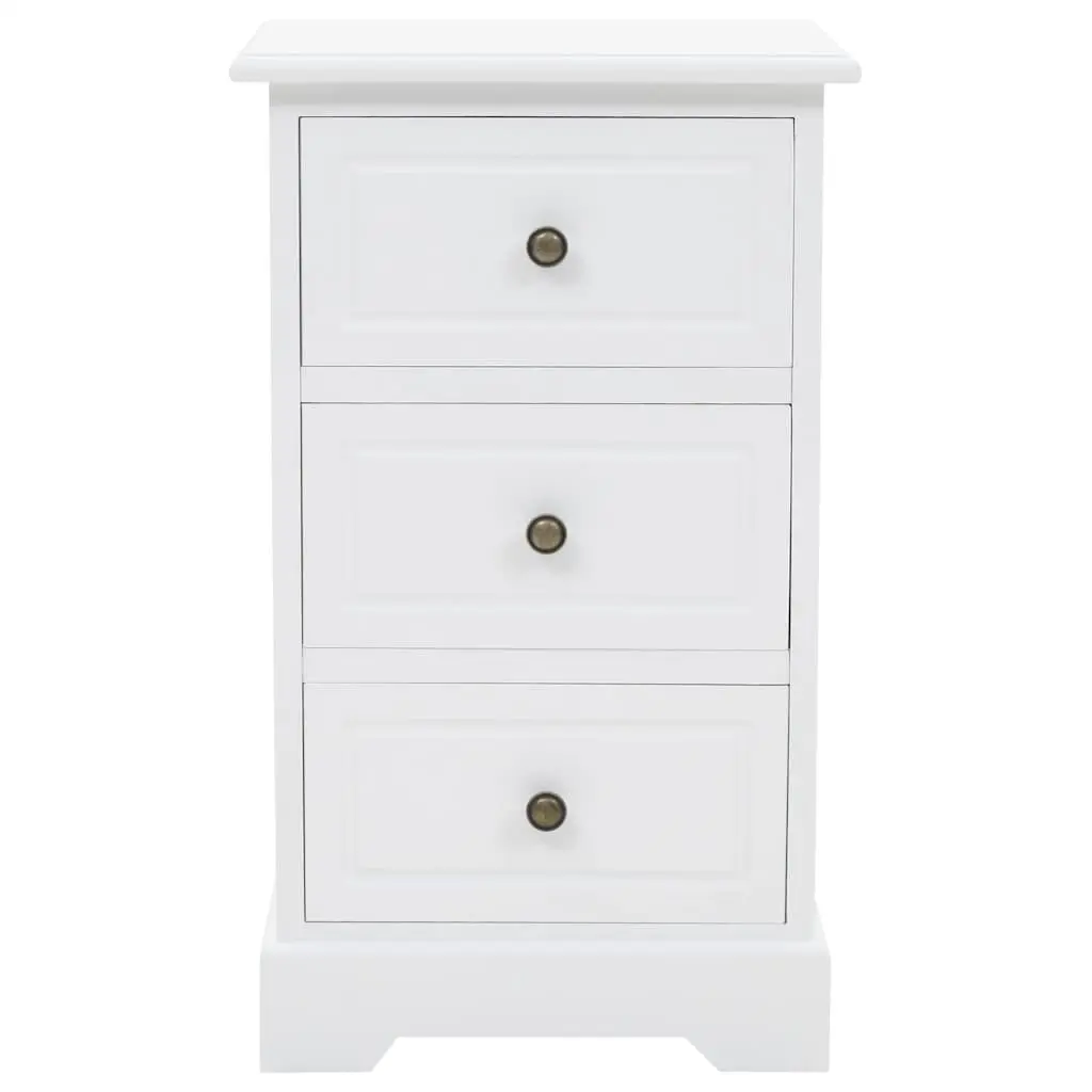 White Bedside Cabinet with Durable Construction