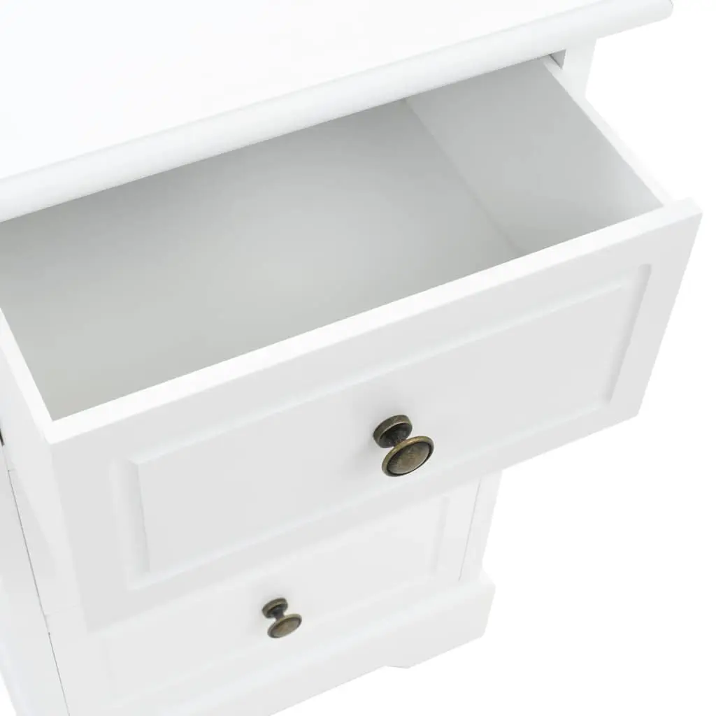 White Bedside Cabinet with Durable Construction