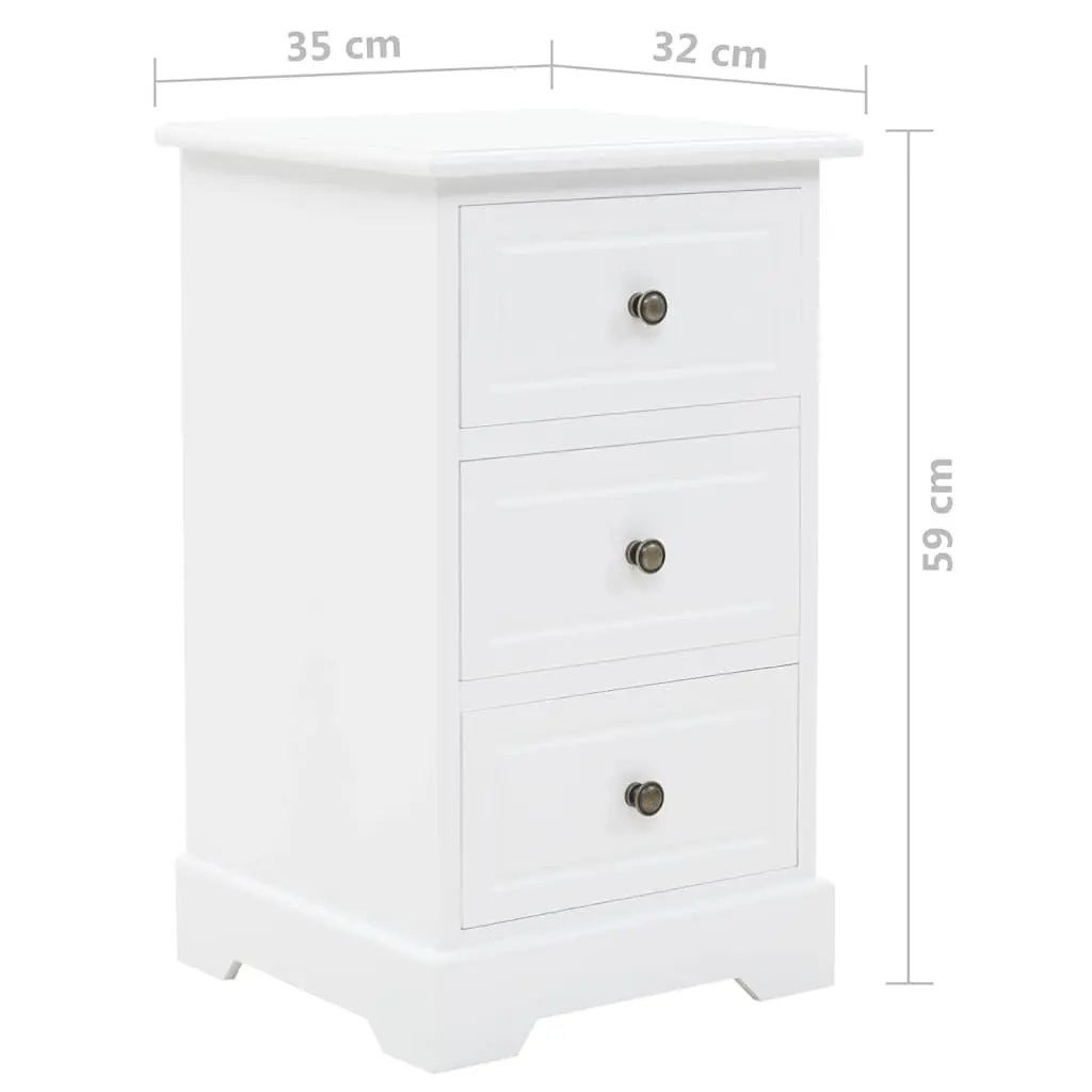 White Bedside Cabinet with Durable Construction