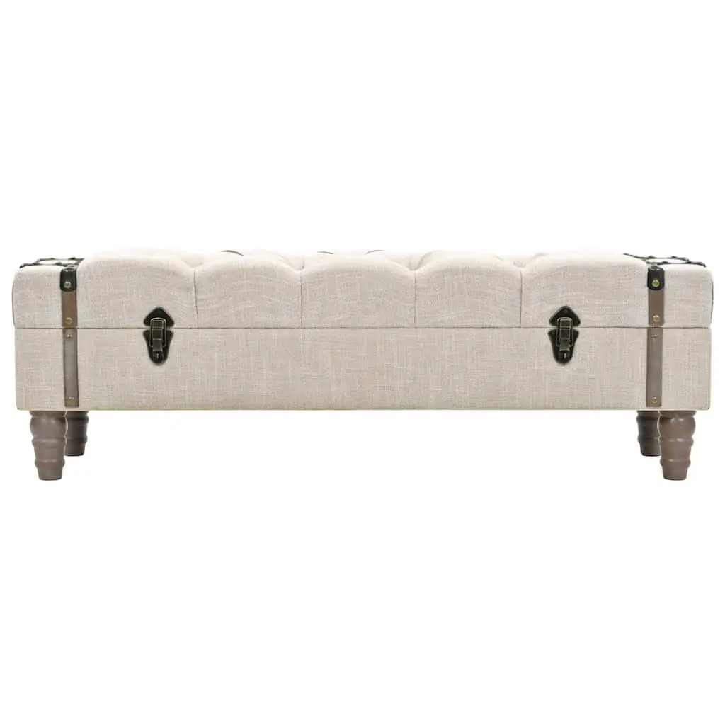 Solid Wood Storage Bench with Padded Seat and Steel Frame
