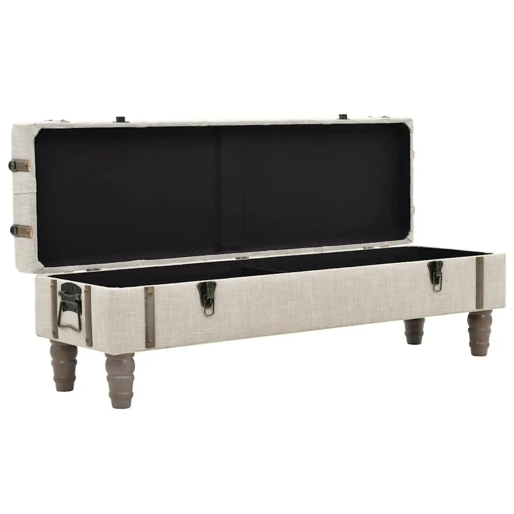 Solid Wood Storage Bench with Padded Seat and Steel Frame