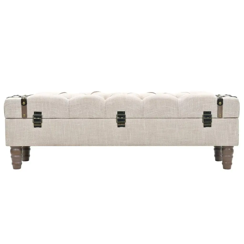 Solid Wood Storage Bench with Padded Seat and Steel Frame