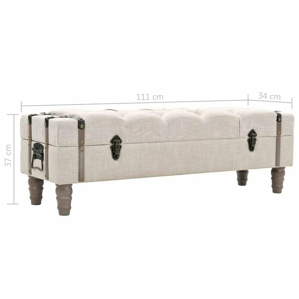 Solid Wood Storage Bench with Padded Seat and Steel Frame
