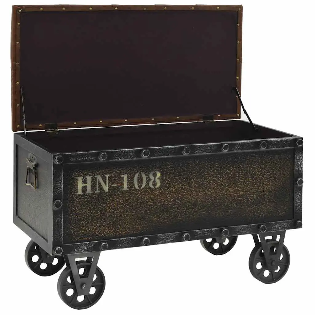 Storage Bench with Tufted Cushion and Wheels