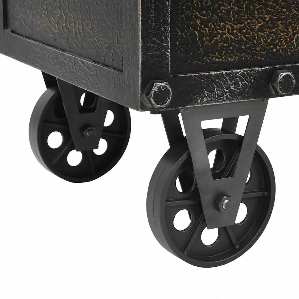Storage Bench with Tufted Cushion and Wheels