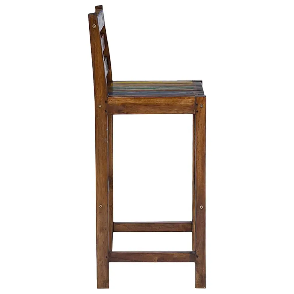 Set of 2 Vintage Kitchen Bar Stools in Reclaimed Wood