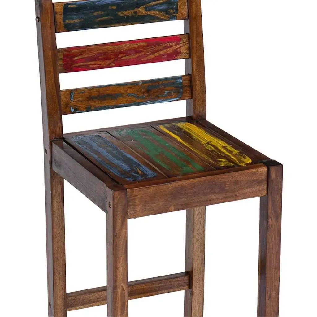 Set of 2 Vintage Kitchen Bar Stools in Reclaimed Wood