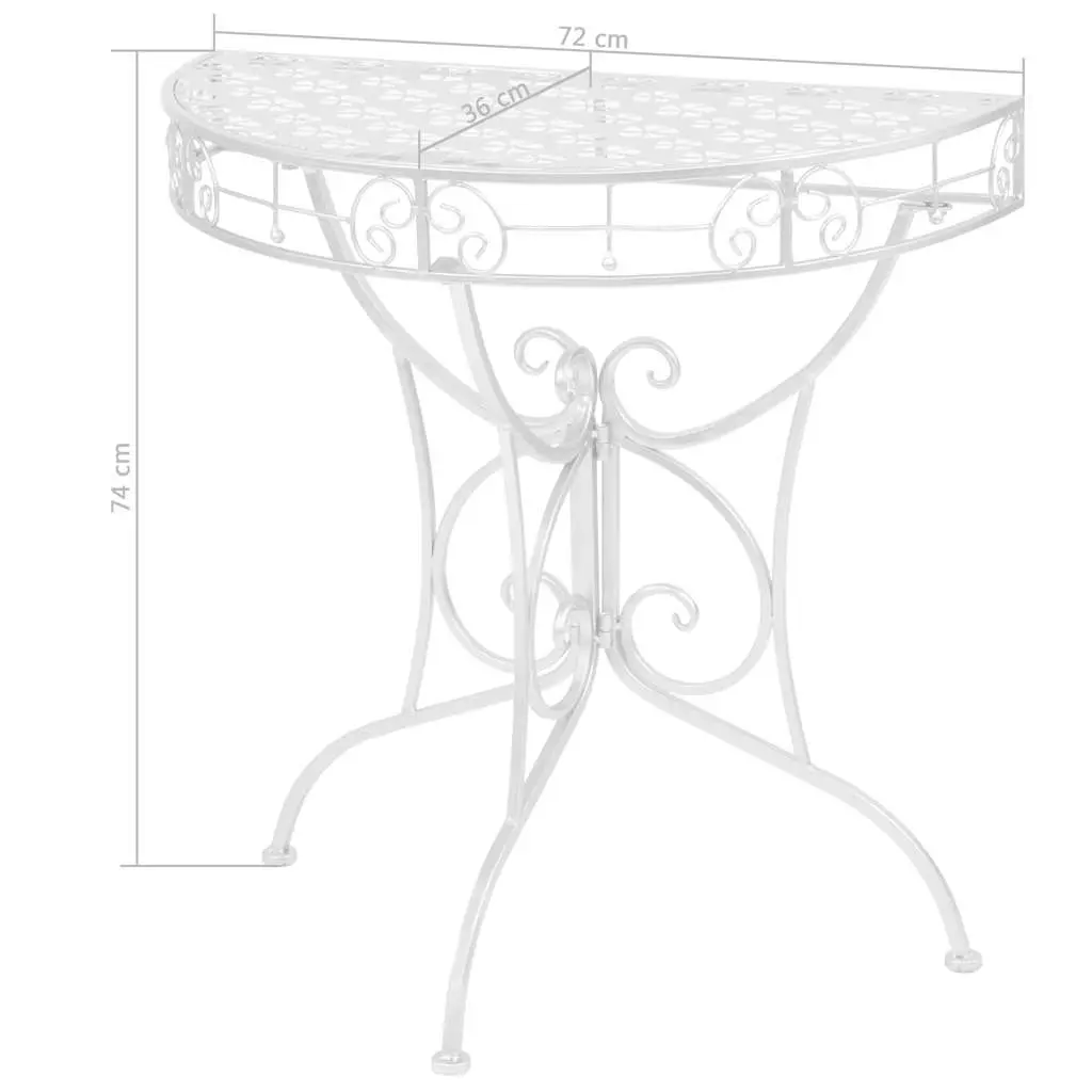 Vintage Style Half Round Accent Table for Display