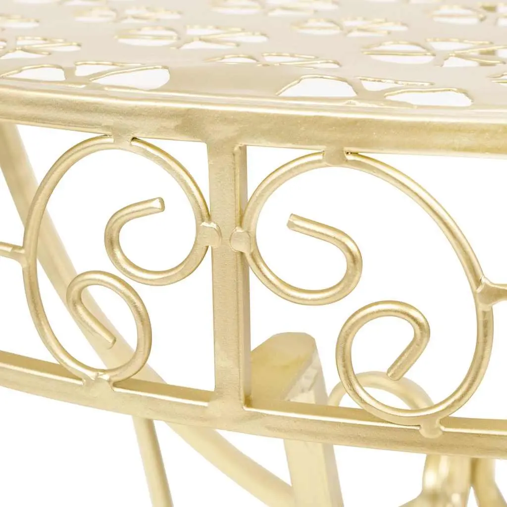 Half Round Side Table Metal 72 x 36 x 74 cm Gold Vintage Style Accent End Table