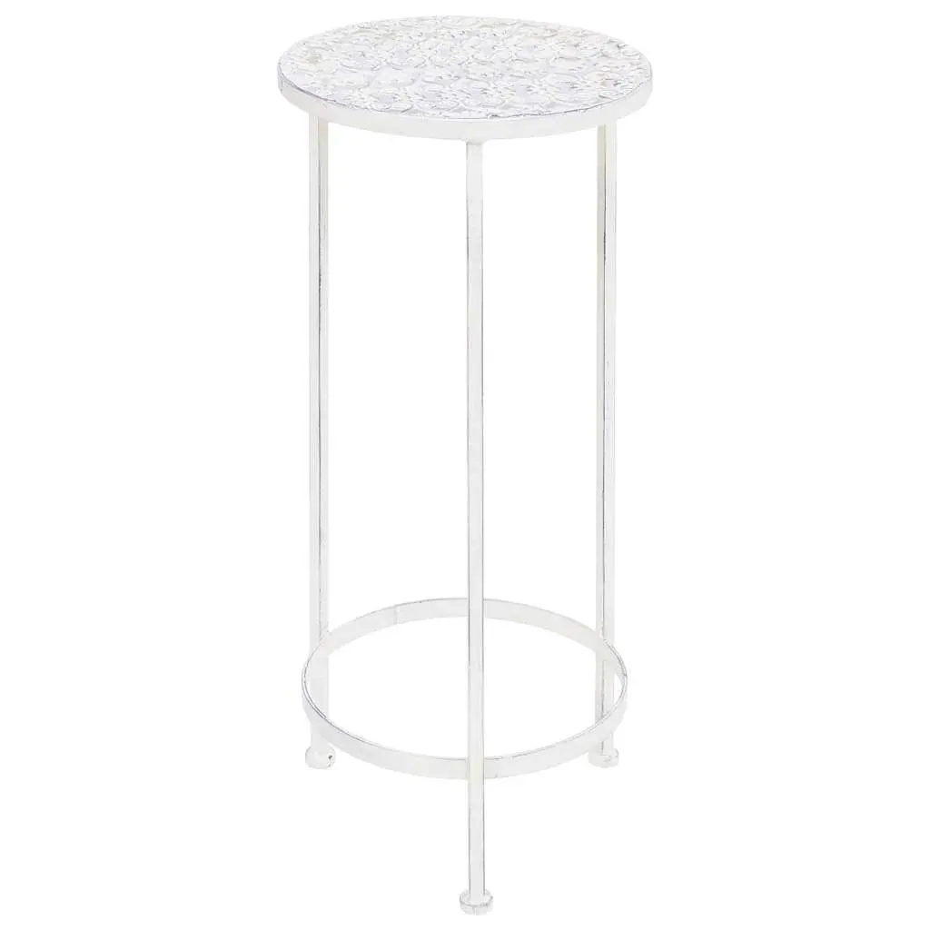 Plant Stand Set Metal Antique White Vintage 3 Pieces