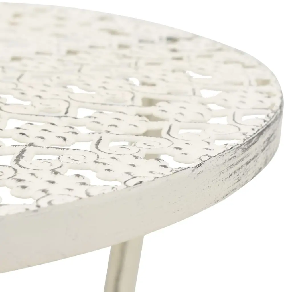 Round Vintage Metal Bistro Table for Dining Spaces