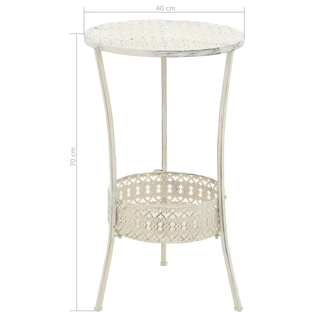 Round Vintage Metal Bistro Table for Dining Spaces