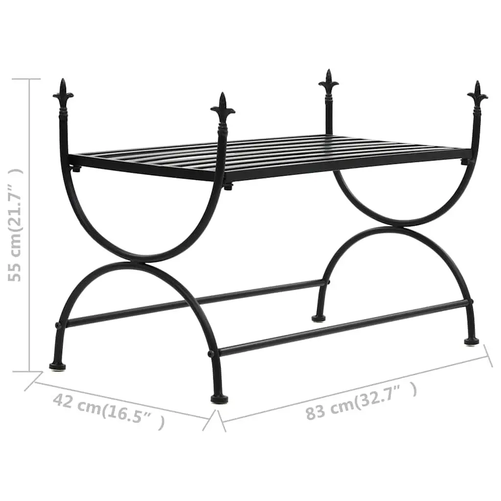 Vintage Style Metal Bench Black U-Shaped Legs Kitchen Dining Room Furniture