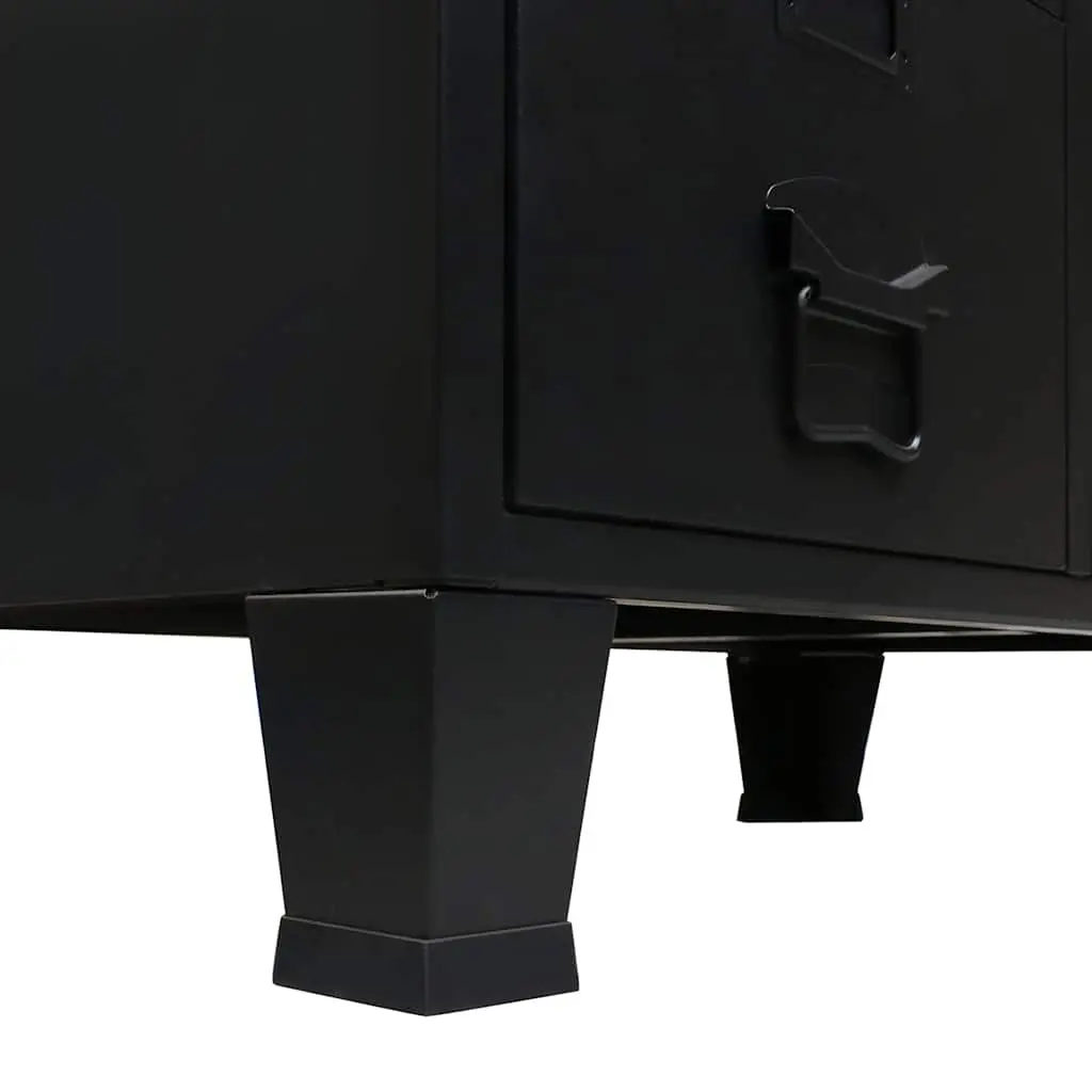 Metal Wardrobe Cabinet Sheet Metal 67cm W x 35cm D x 107cm H Black