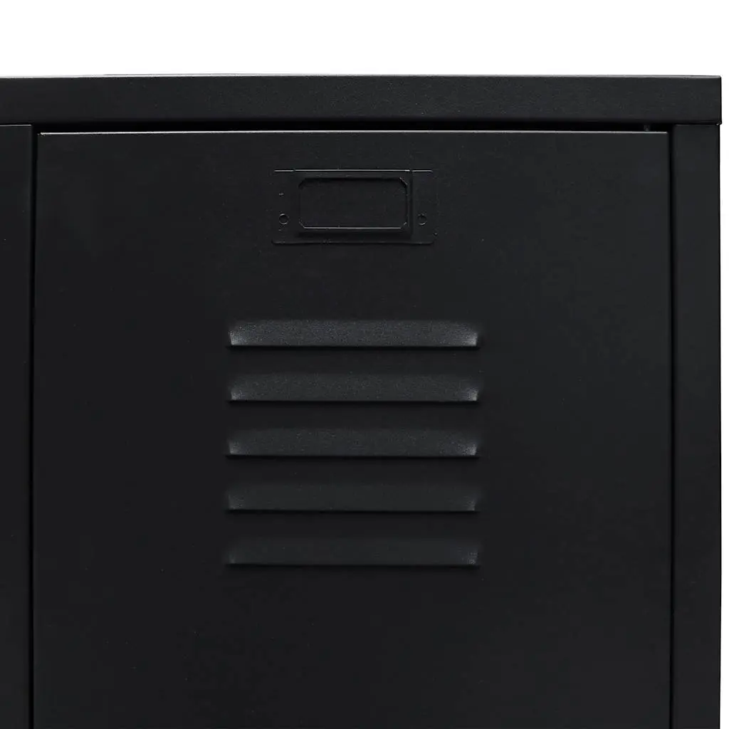Metal Wardrobe Cabinet Sheet Metal 67cm W x 35cm D x 107cm H Black