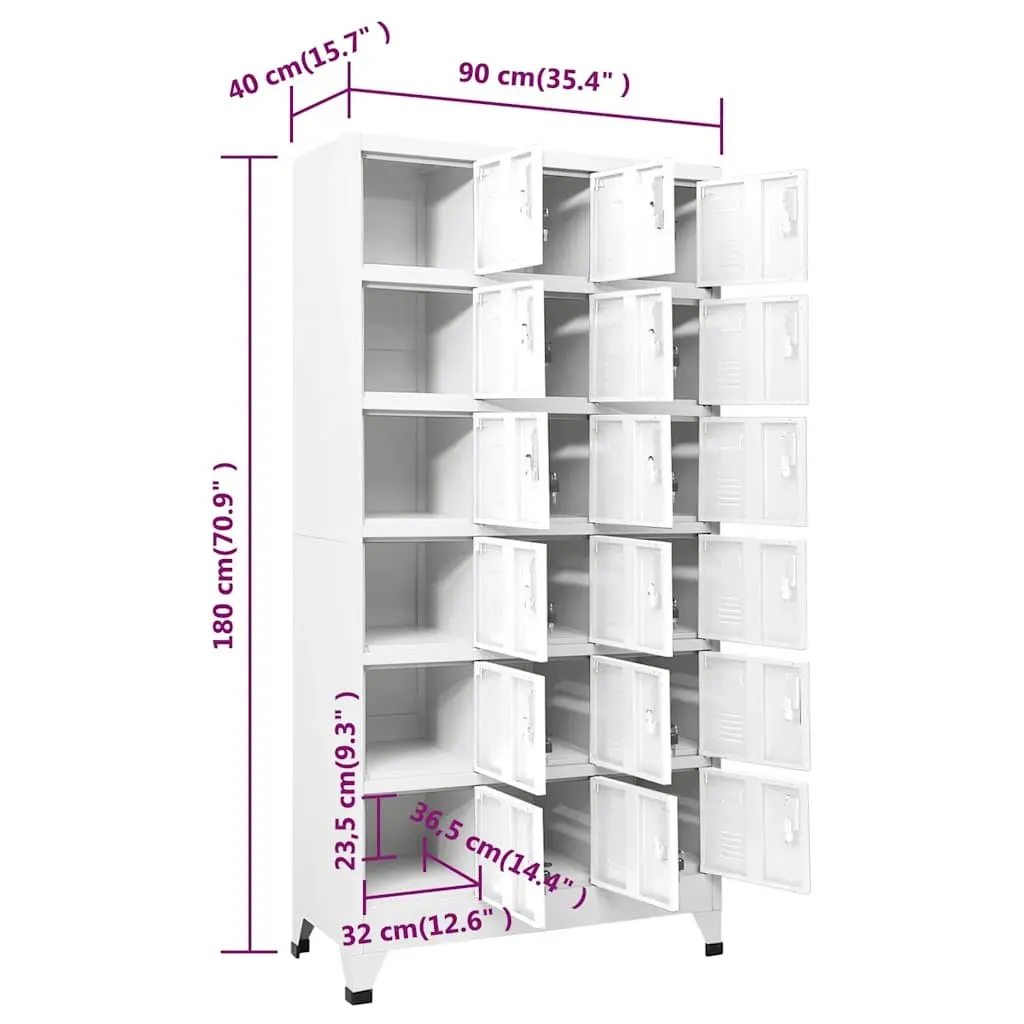 Metal Locker Cabinet with 18 Lockable Compartments