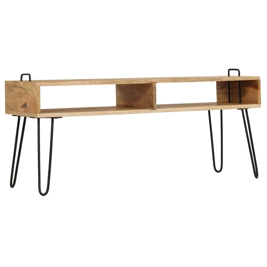 TV Stand Solid Mango Wood Living Room HiFi Cabinet Storage Shelf Industrial