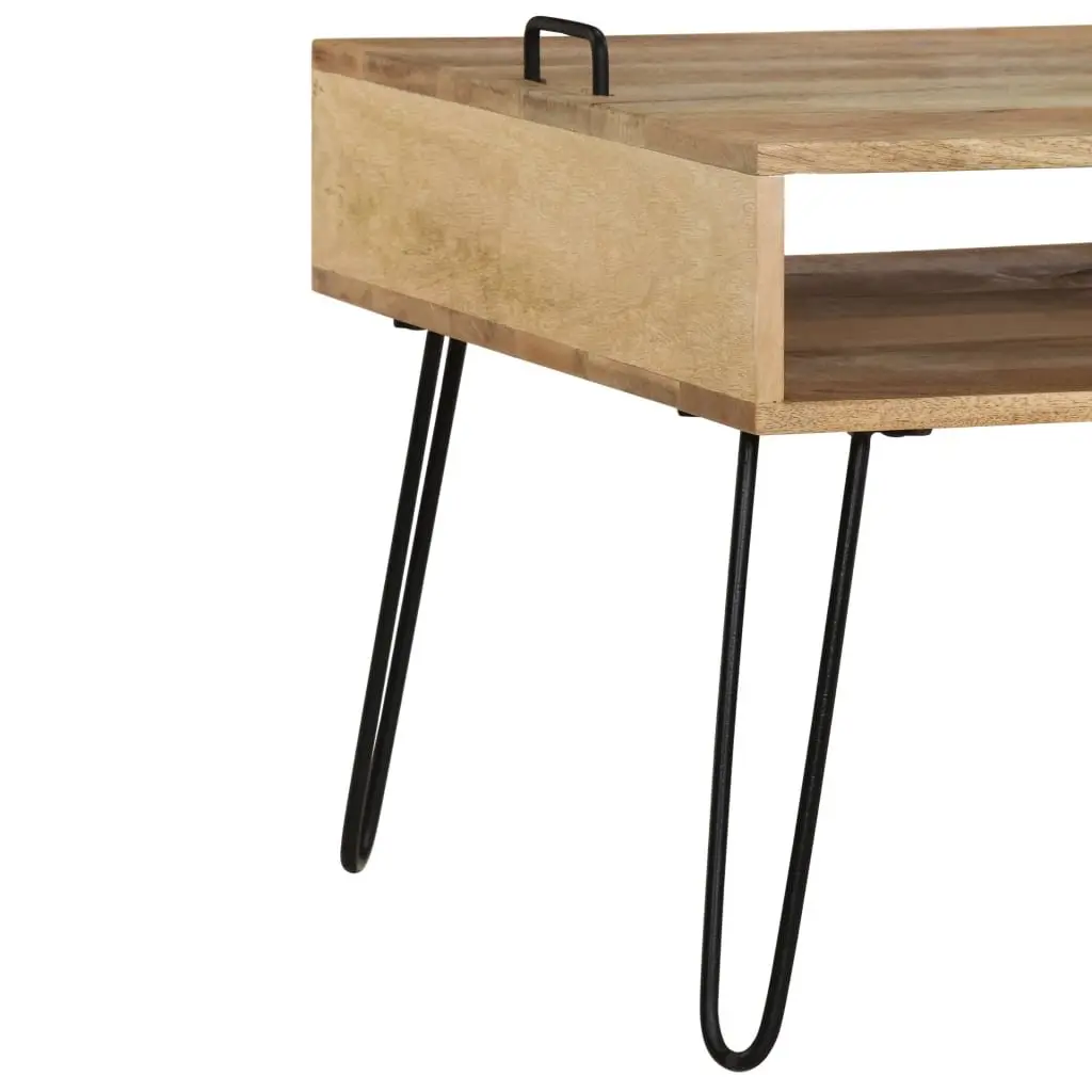 TV Stand Solid Mango Wood Living Room HiFi Cabinet Storage Shelf Industrial