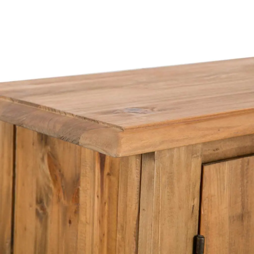 Solid Pinewood Brown Retro Bathroom Vanity Cabinet