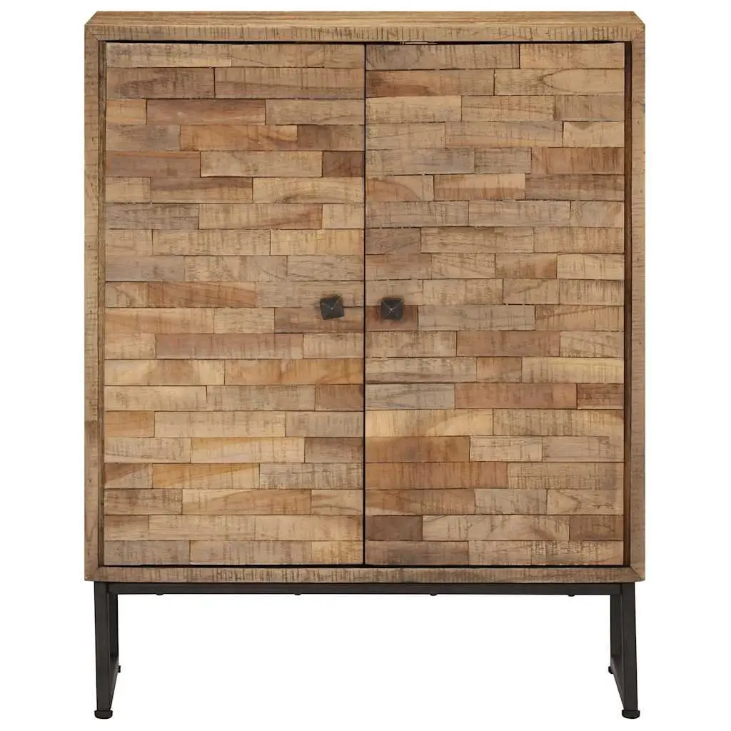Handmade Rustic Brown Teak Wood Sideboard Cabinet