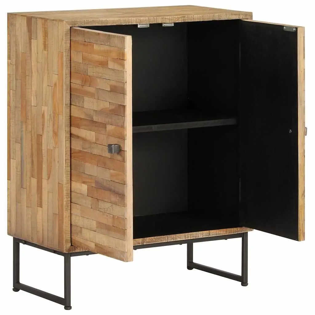 Handmade Rustic Brown Teak Wood Sideboard Cabinet
