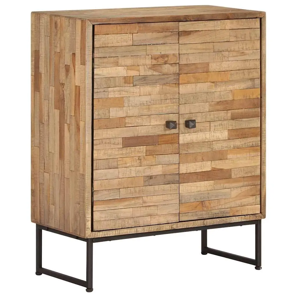 Handmade Rustic Brown Teak Wood Sideboard Cabinet