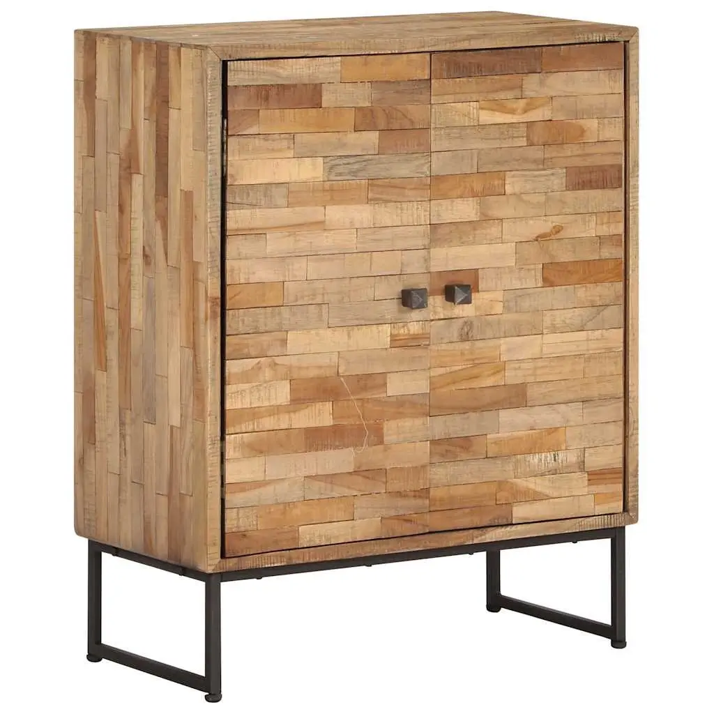 Handmade Rustic Brown Teak Wood Sideboard Cabinet