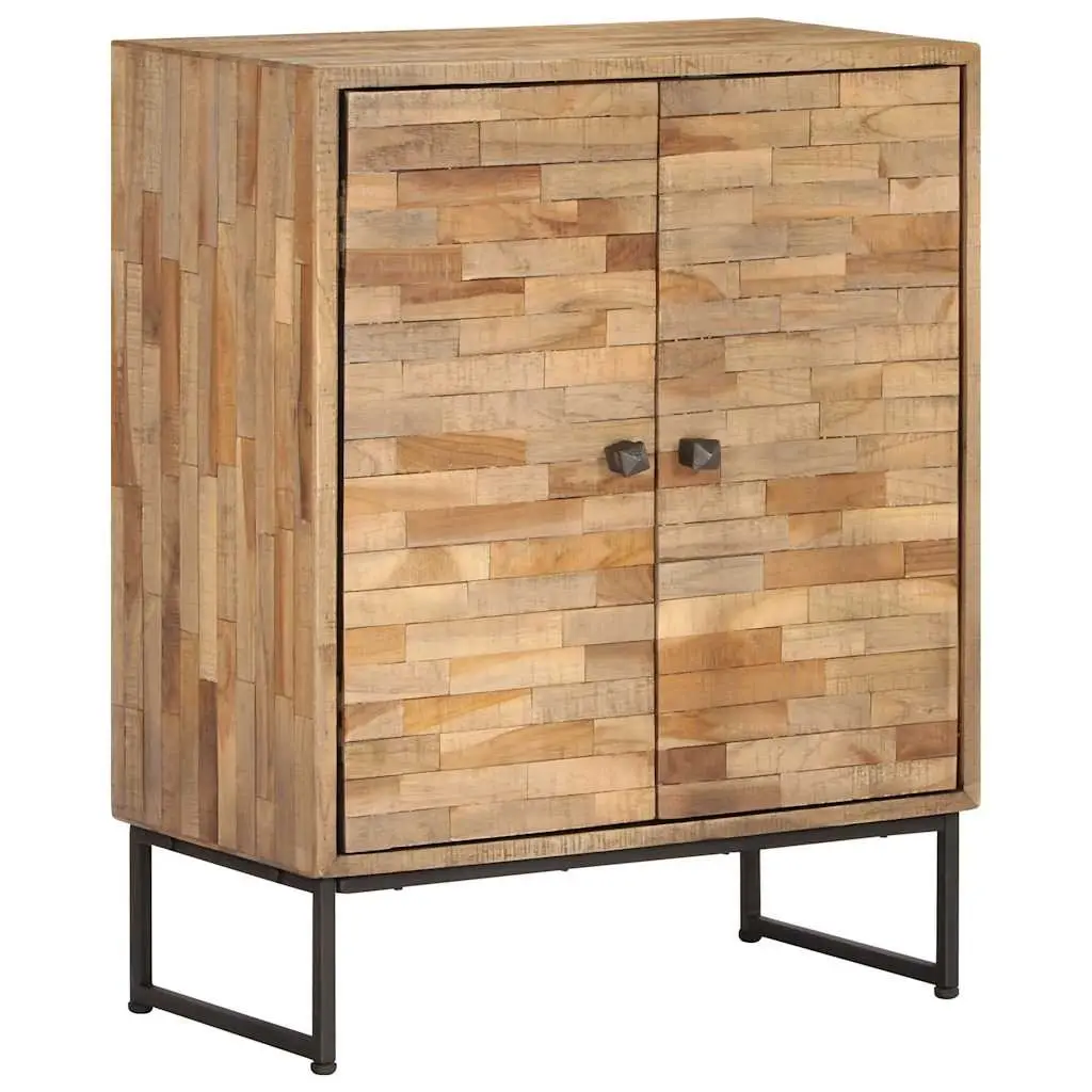 Handmade Rustic Brown Teak Wood Sideboard Cabinet