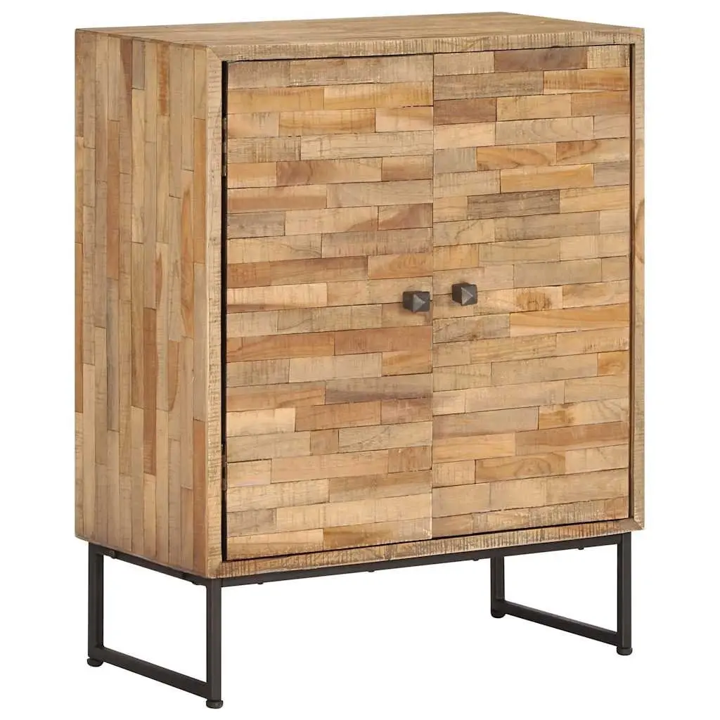 Handmade Rustic Brown Teak Wood Sideboard Cabinet