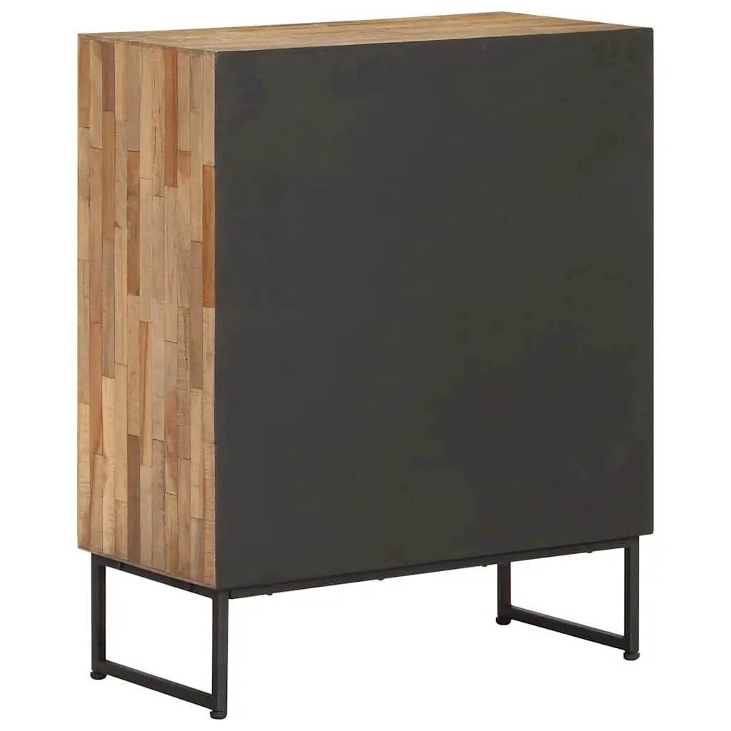 Handmade Rustic Brown Teak Wood Sideboard Cabinet
