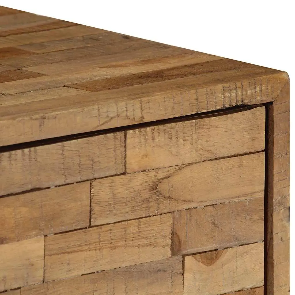 Handmade Rustic Brown Teak Wood Sideboard Cabinet