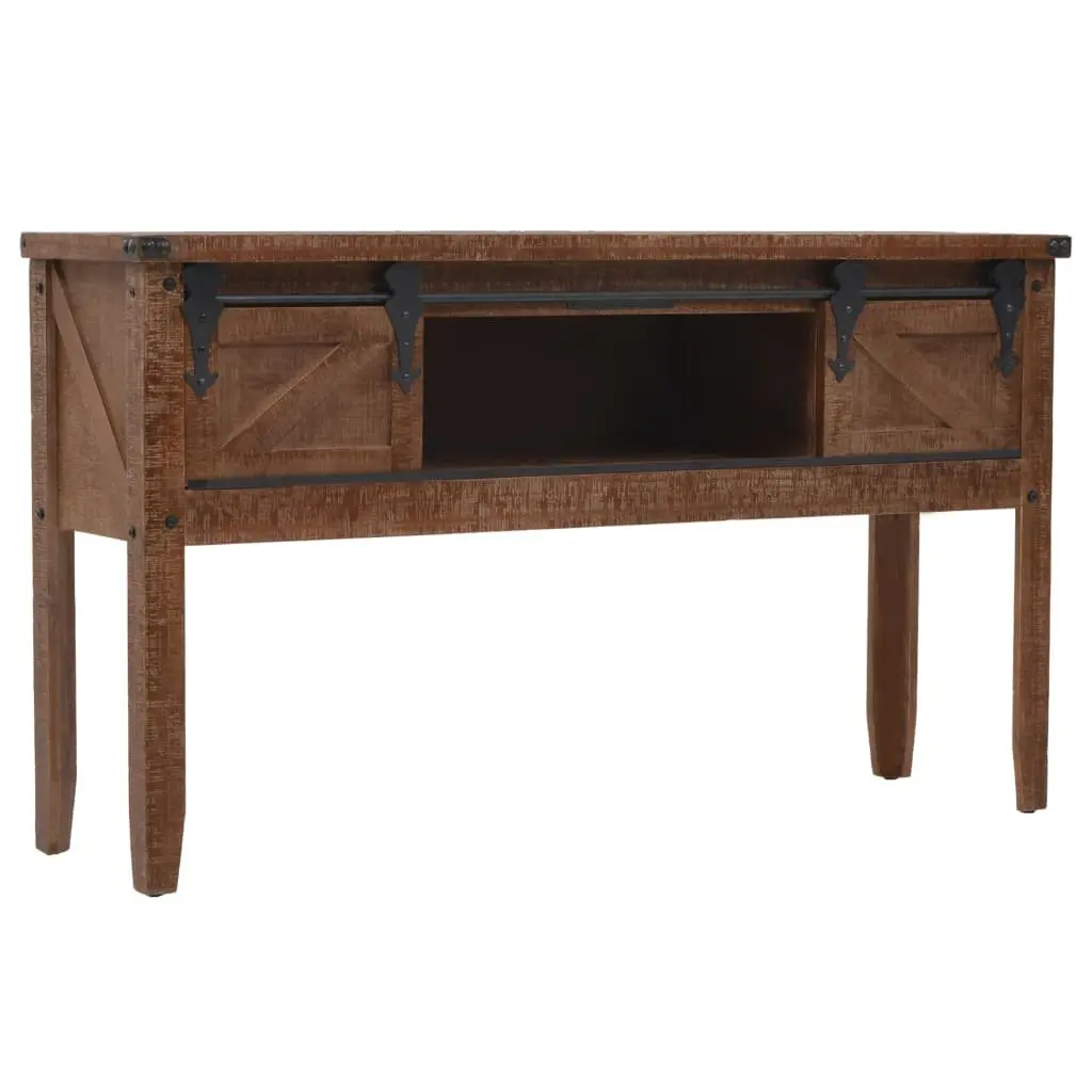 Rustic Brown Console Table with Solid Fir Wood Build