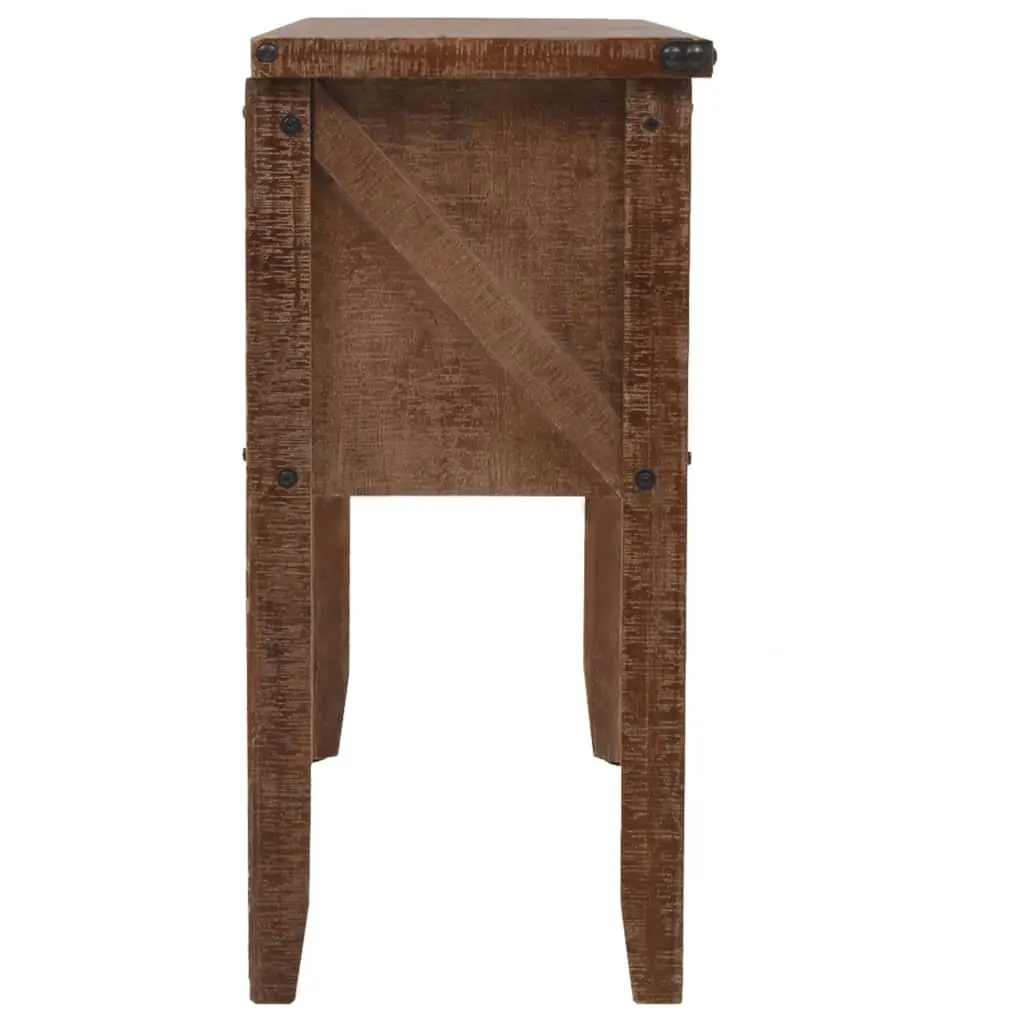 Rustic Brown Console Table with Solid Fir Wood Build