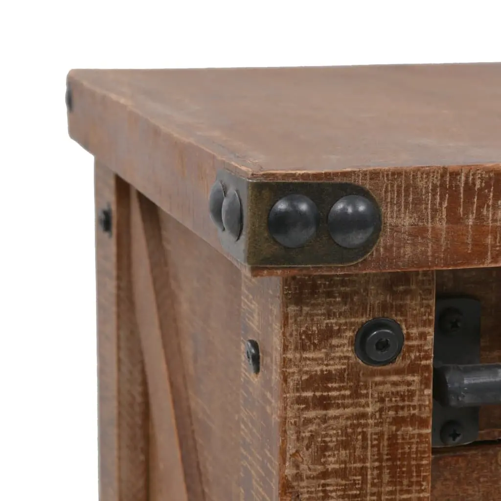 Rustic Brown Console Table with Solid Fir Wood Build