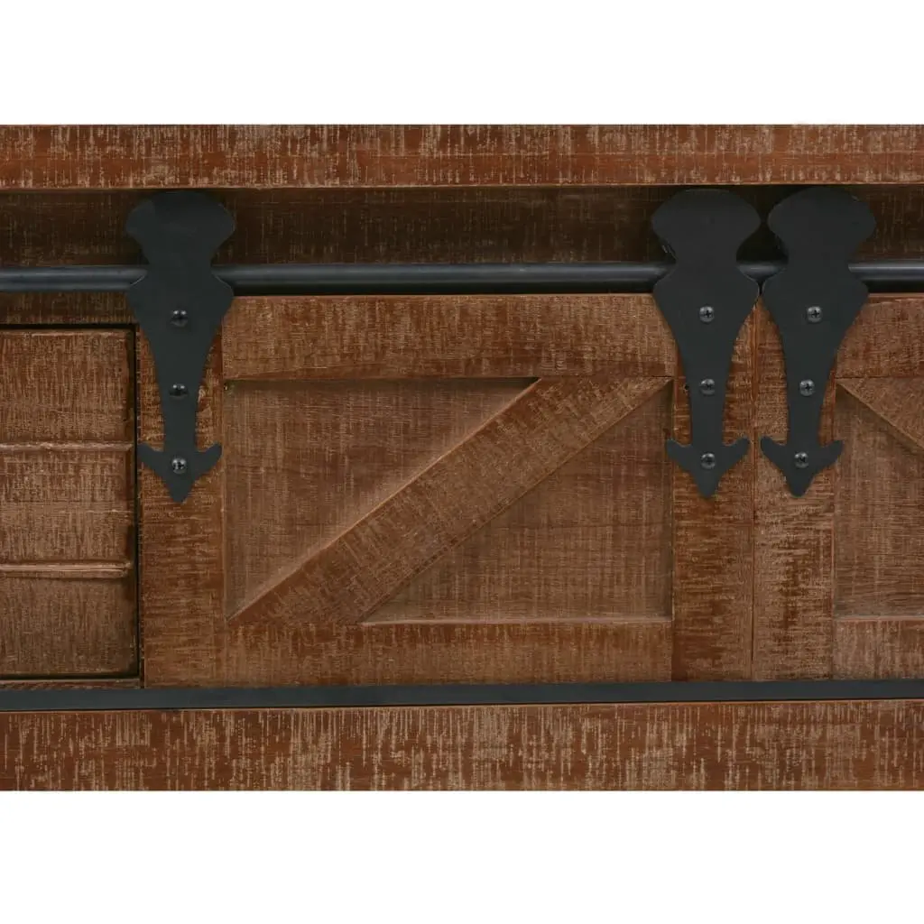 Rustic Brown Console Table with Solid Fir Wood Build