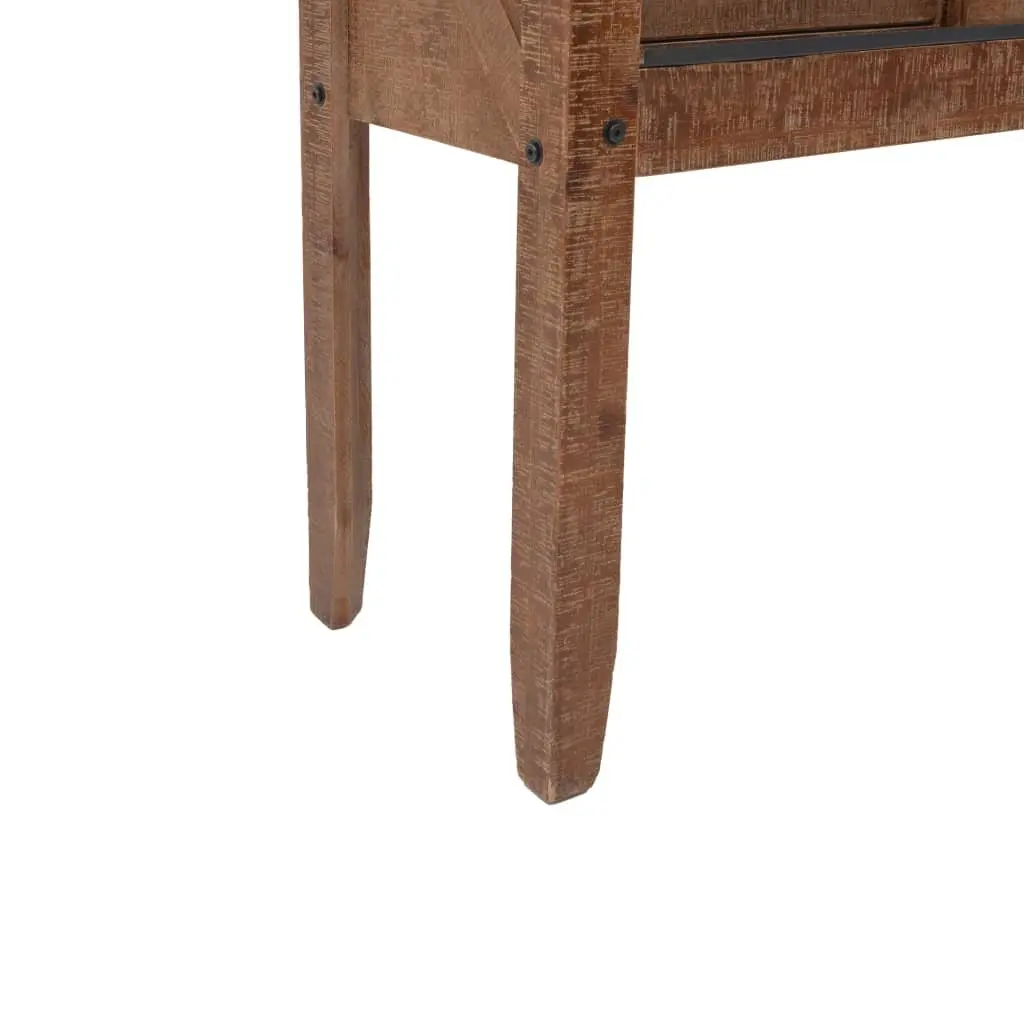 Rustic Brown Console Table with Solid Fir Wood Build