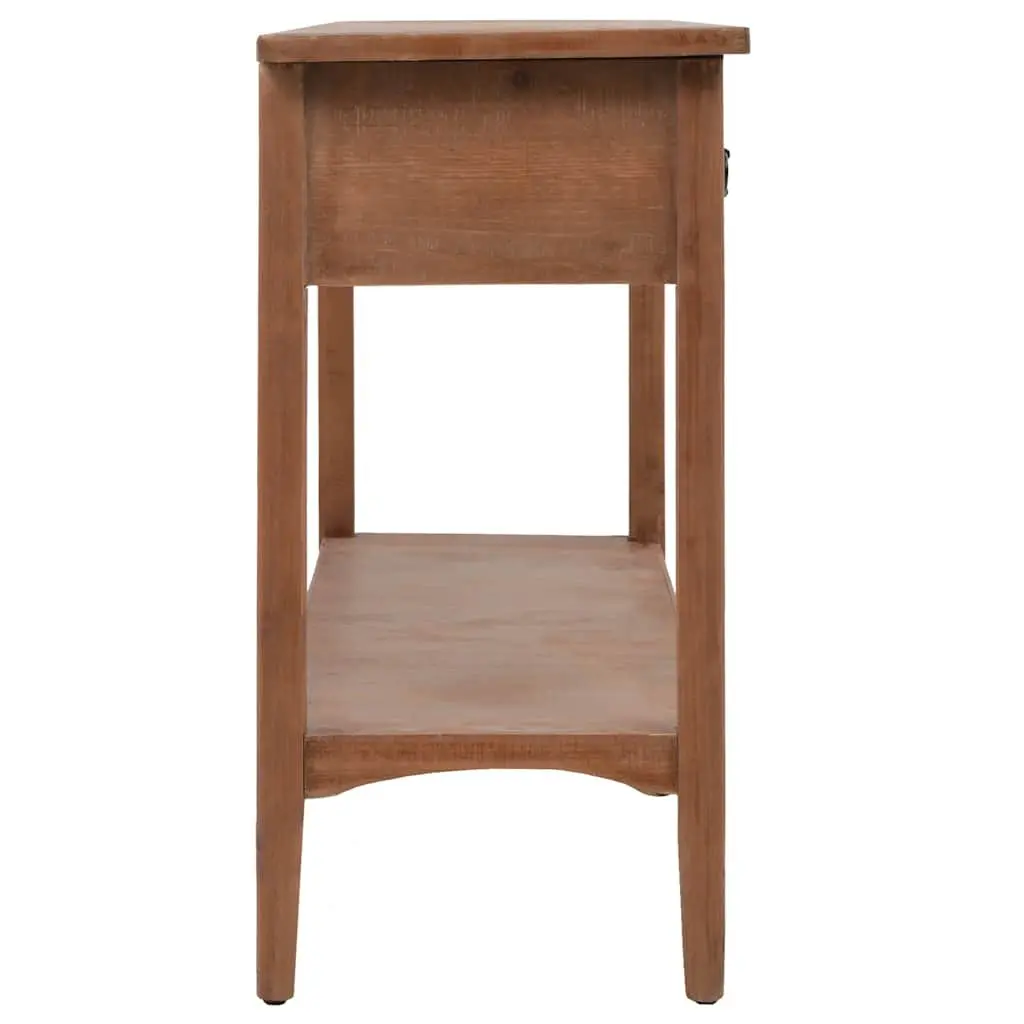 Solid Fir Wood Console Table in Brown 126cm