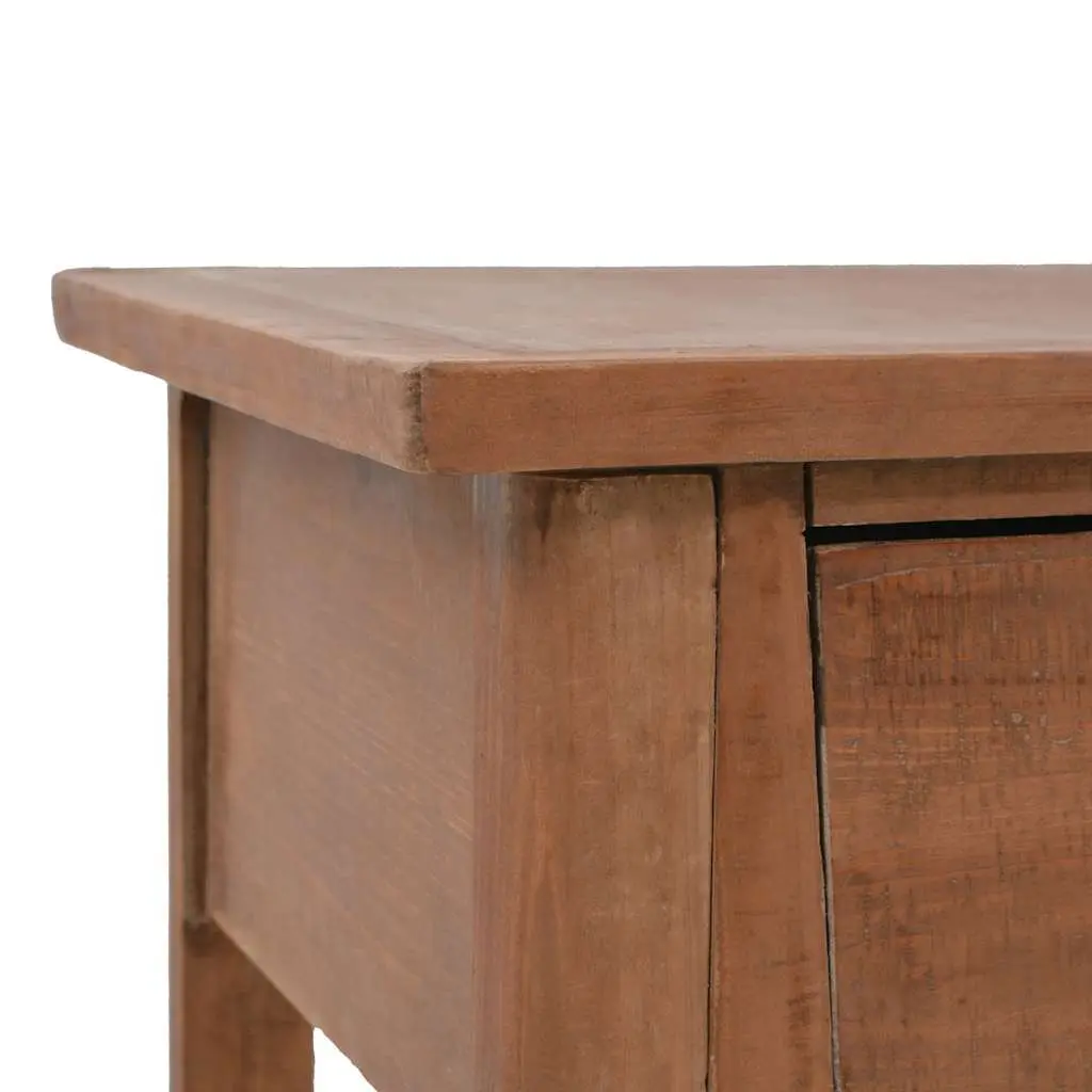 Solid Fir Wood Console Table in Brown 126cm