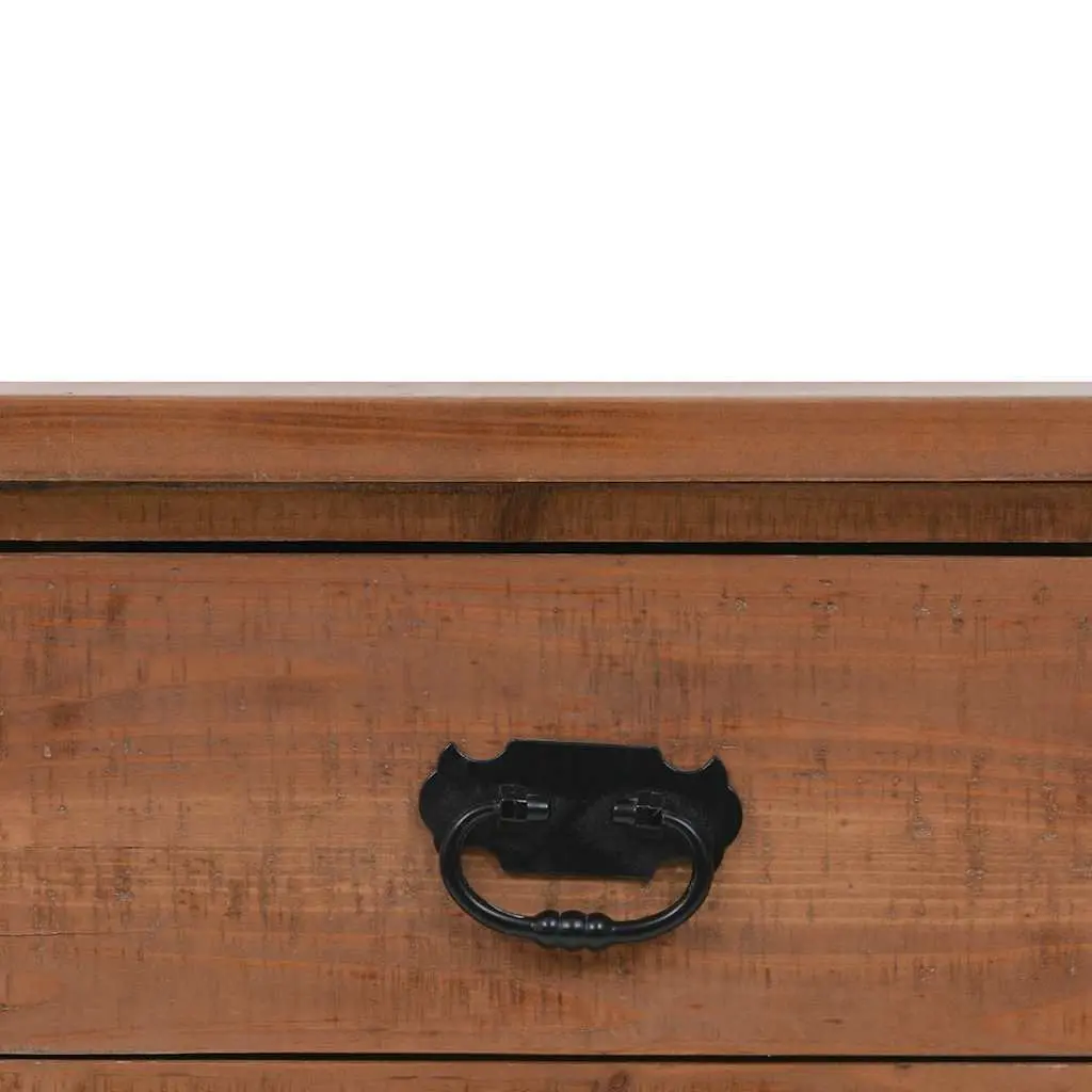 Solid Fir Wood Console Table in Brown 126cm